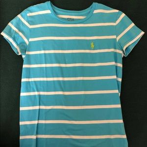 Ralph Lauren blue and white striped top